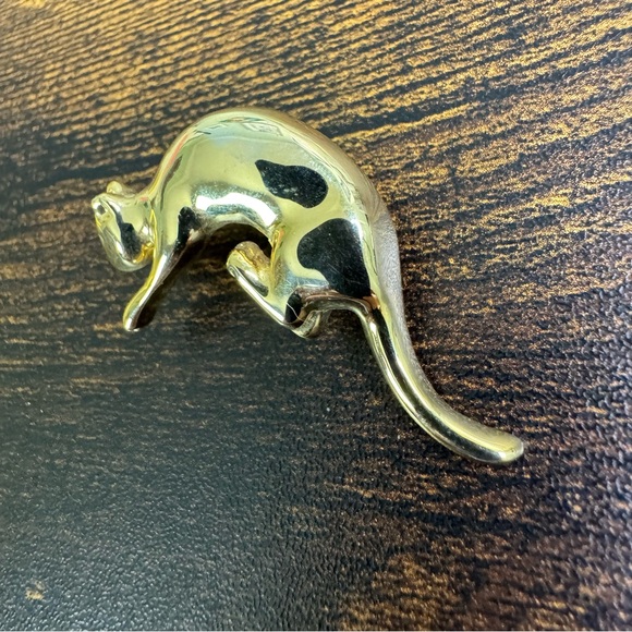 Vintage Gold Cat Brooch - Picture 2 of 6